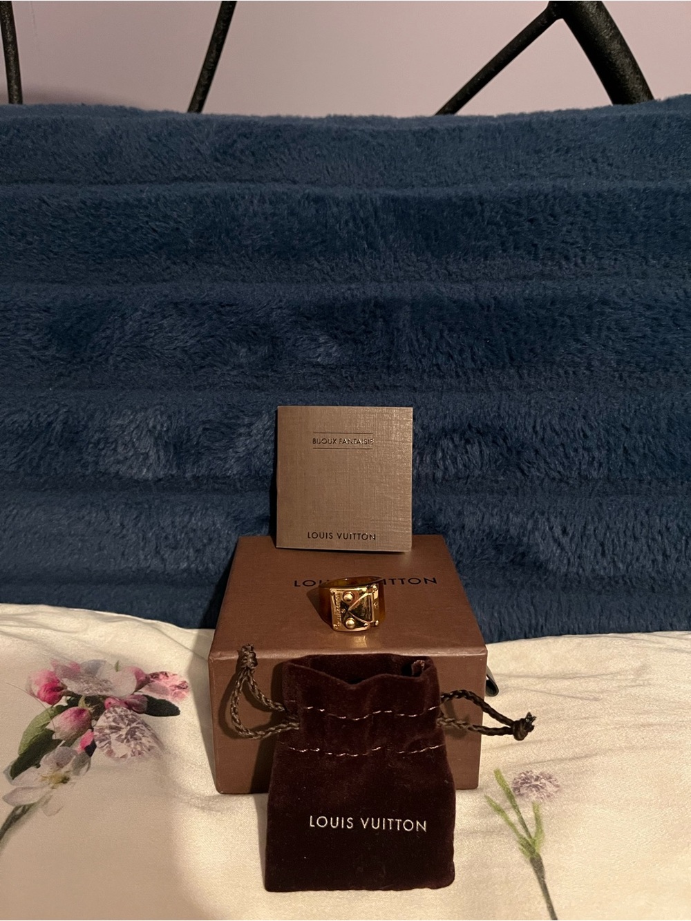 Louis Vuitton Resin Statement Ring with Monogram Accent